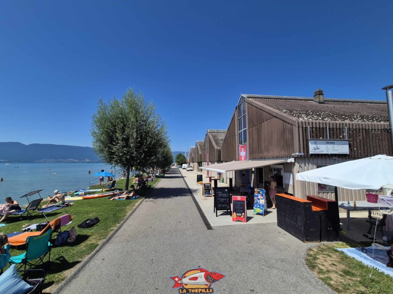 jetée du port. Plage de Chevroux, lac de Neuchâtel, Canton de Vaud.