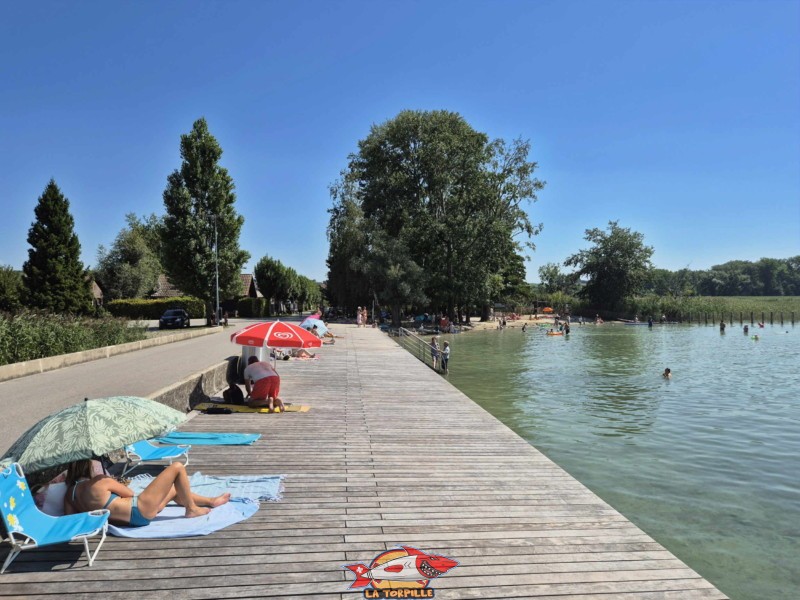 Deck. Plage de Chevroux, lac de Neuchâtel, Canton de Vaud.