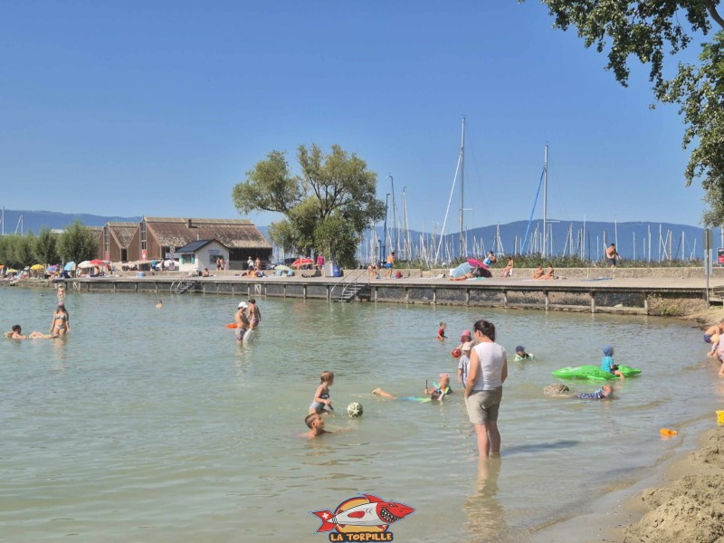 Deck. Plage de Chevroux, lac de Neuchâtel, Canton de Vaud.