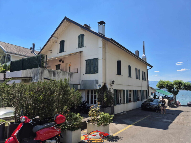 Le restaurant Le Petit Lac. Plage du port de Corsier, canton de Genève.