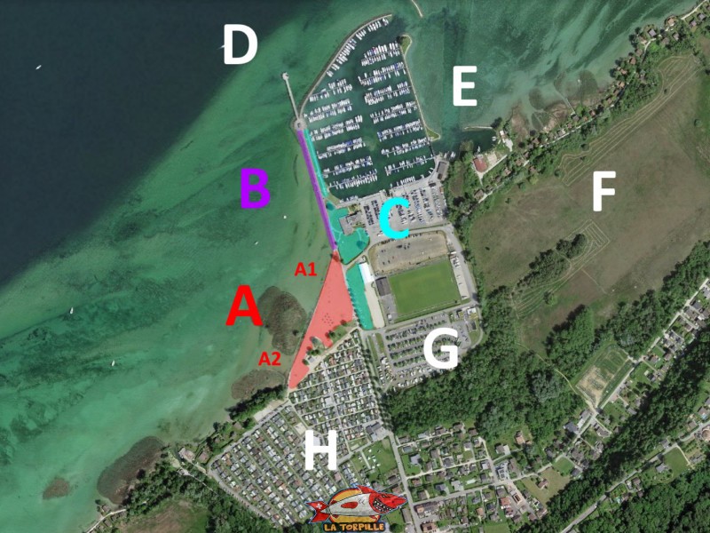 La plan du bord du lac de Portalban.