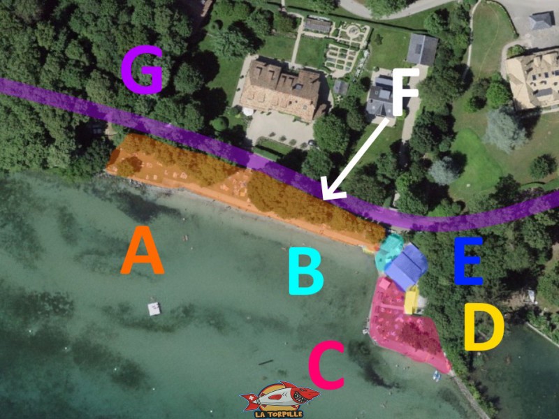 Le plan de la plage de Promenthoux.