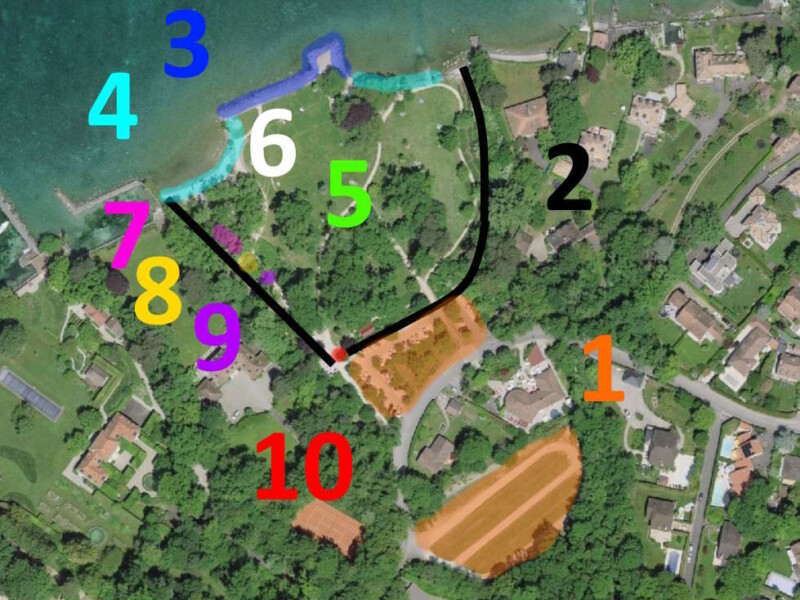 Le plan de la plage de la Savonnière. Plage de la Savonnière, Collonges-Bellerive, Genève