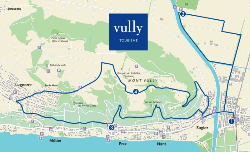 Le parcours du petit train du Vully.