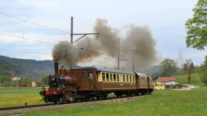 Un train à vapeur.