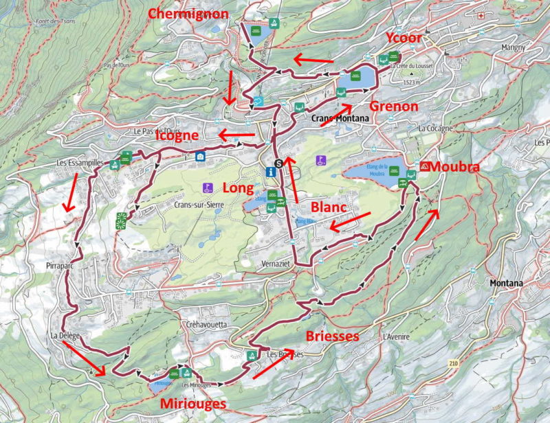 carte balade 9 lacs etangs crans montana lens