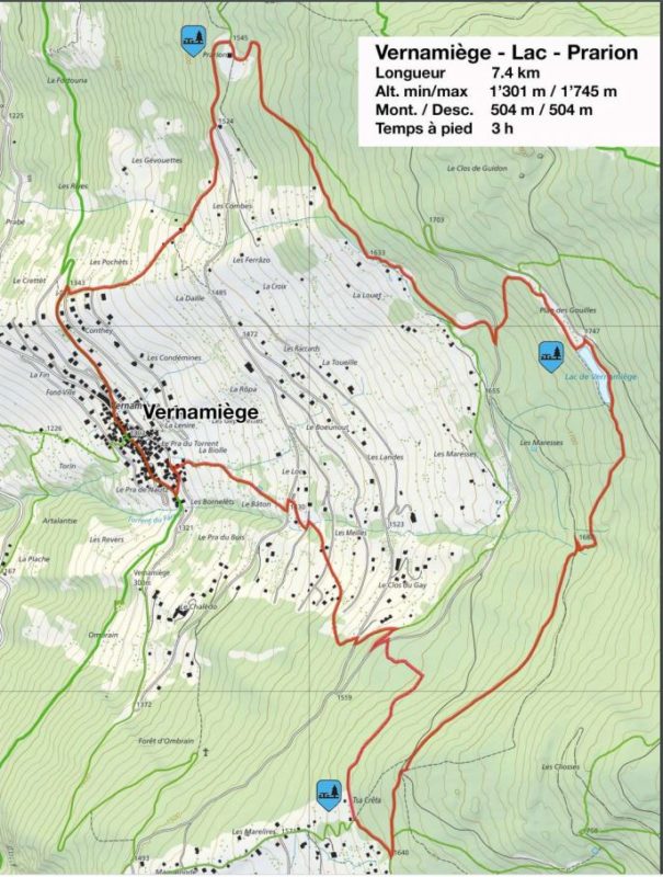 La carte de la balade. Image : nax-region.ch