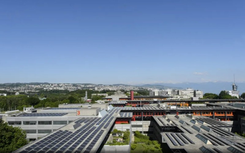 Des panneaux du parc solaire de l'EPFL
