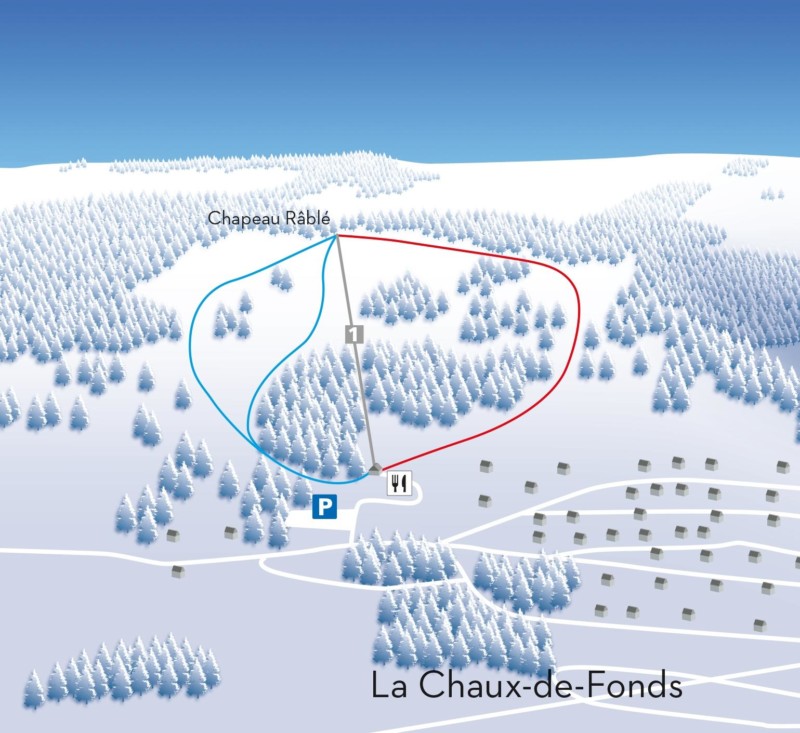 Le domaine skiable de la Chaux-de-Fonds.