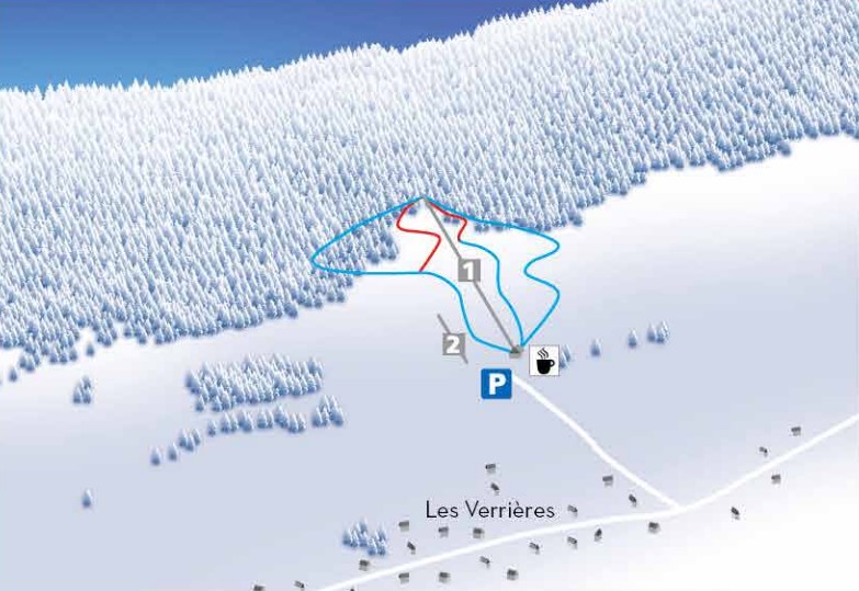 Le domaine skiable des Verrières.