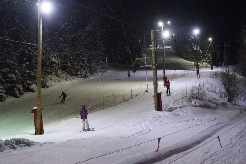 Le ski nocturne de St-Cergue