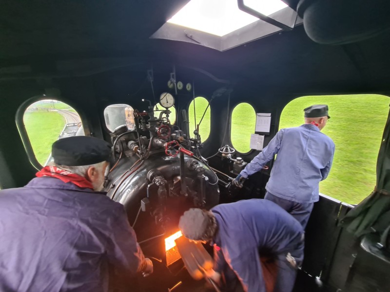 L'intérieur d'une locomotive à vapeur de la Traction