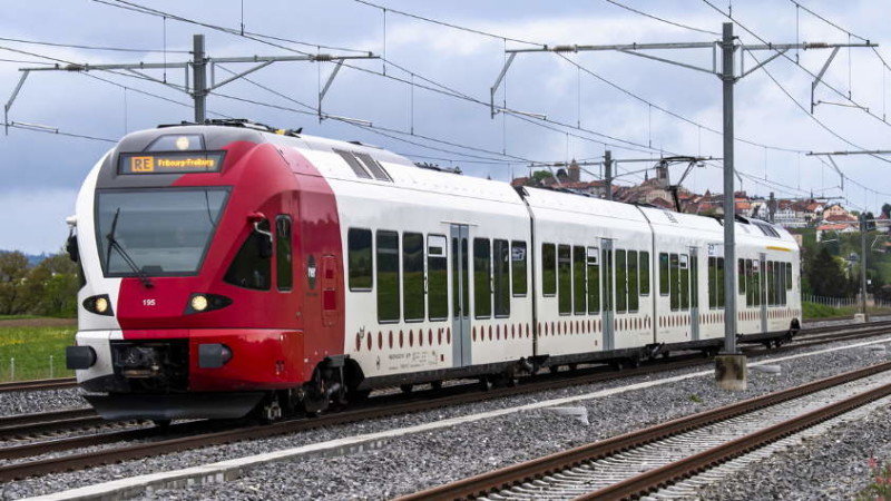 Le train des TPF en direction de Fribourg