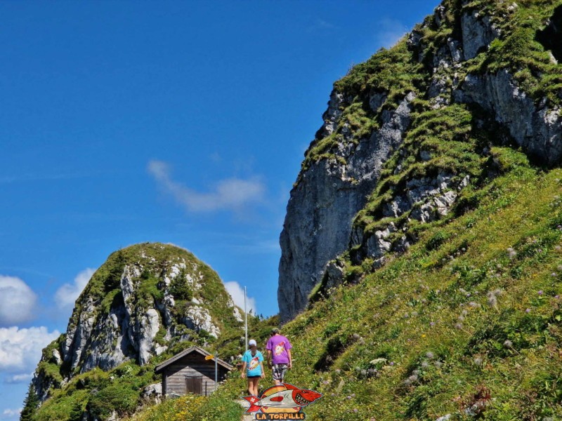 L'arrivée au jardin alpin et son rocher qui culmine à 1997 mètres d'altitude.