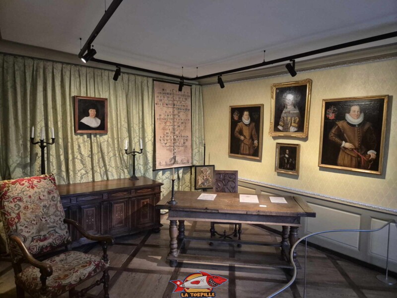 La gestion d'une baronnie (Cabinet de travail). Château de La Sarraz, canton de Vaud.