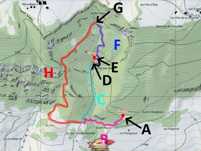 Le plan détaillé de la balade 1.