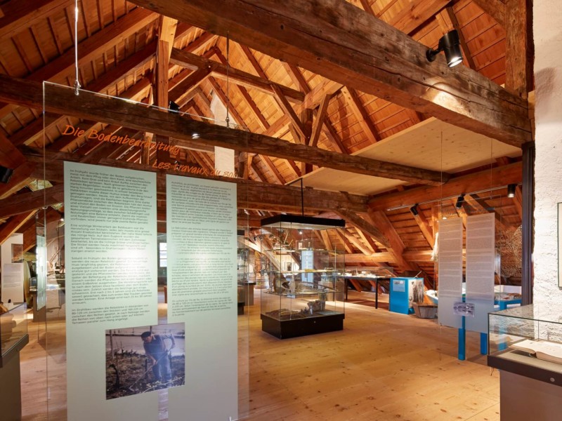 L'intérieur du musée. Musée de la Vigne au Lac de Bienne - La Neuveville, Gléresse