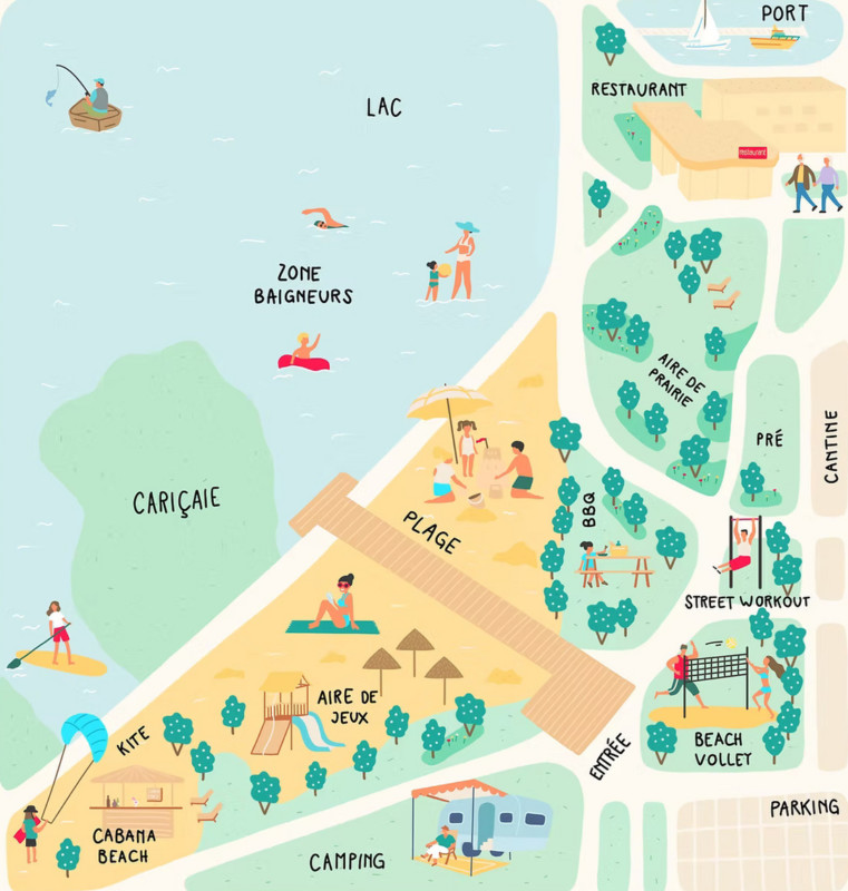 Le plan de la plage de Portalban