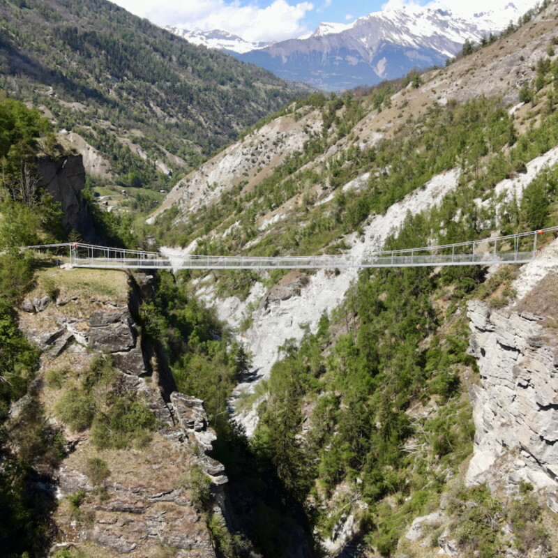La vue sur la passerelle depuis le nord. Photo : valais.ch