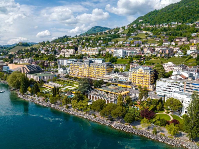 Le palace le Fairmont, au bord du Léman. Montreux