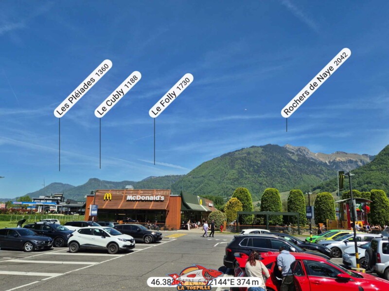 Les Rochers de Naye depuis le Mc Donald's de Villeneuve.