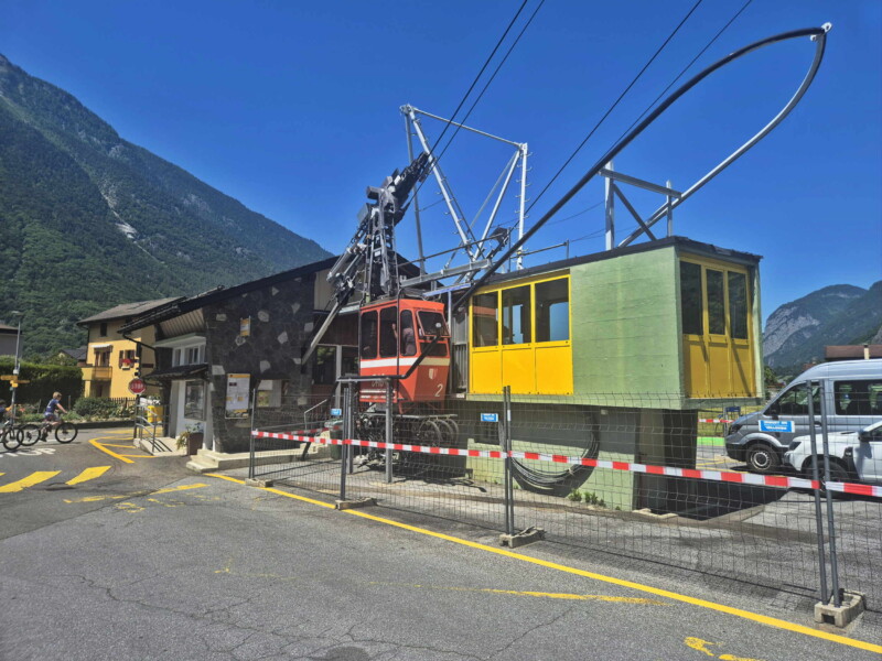 La station inférieure à Dorénaz, dans la vallée du Rhône.