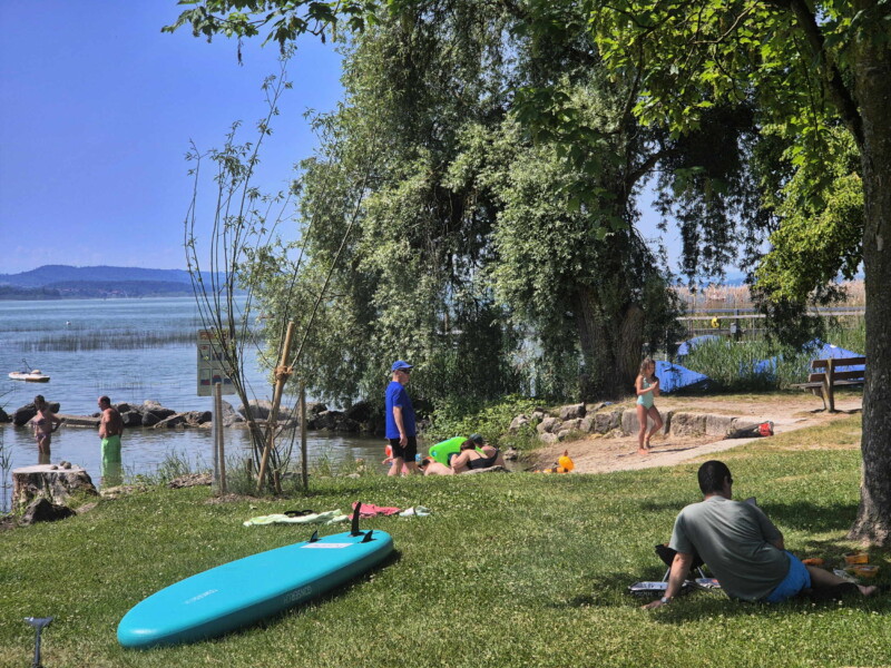 Zone de Sable. Plage de Sugiez, commune de Mont-Vully, lac de Morat, canton de Fribourg.