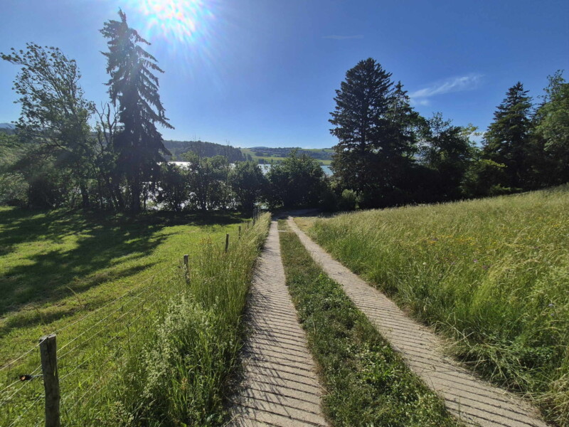 Le bas de la descente.