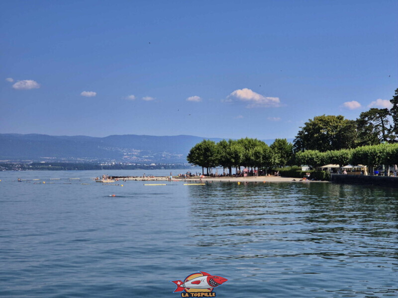 La plage depuis le débarcadère. La plage depuis le débarcadère.