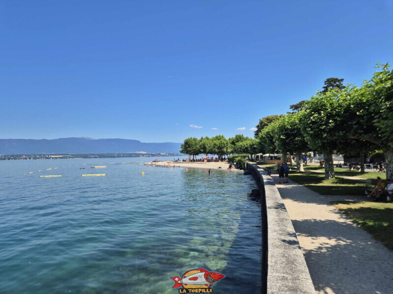 Quai d'Hermance. Plage d'Hermance. Canton de Genève.