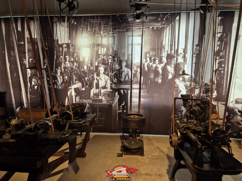 Mécanique d'art, salle atelier. MuMAPS - Musée de la Mécanique d'Art et du Patrimoine - Sainte-Croix