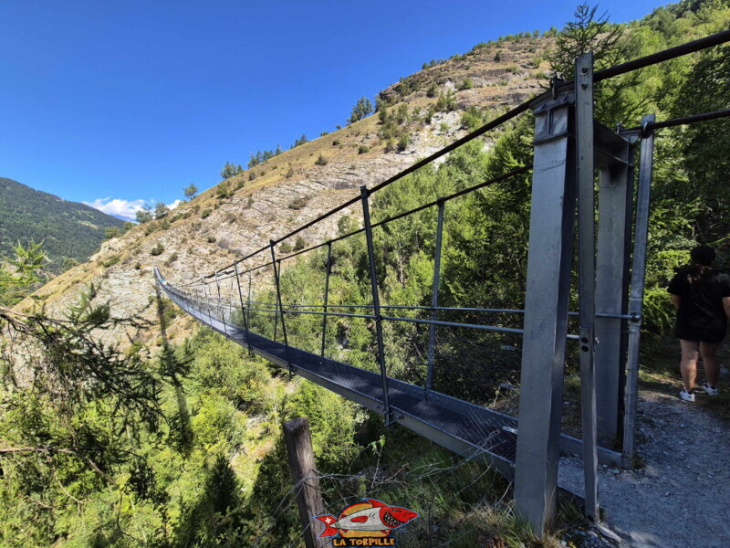 photo depuis l'extrémité sud de la passerelle de la Grande Combe.