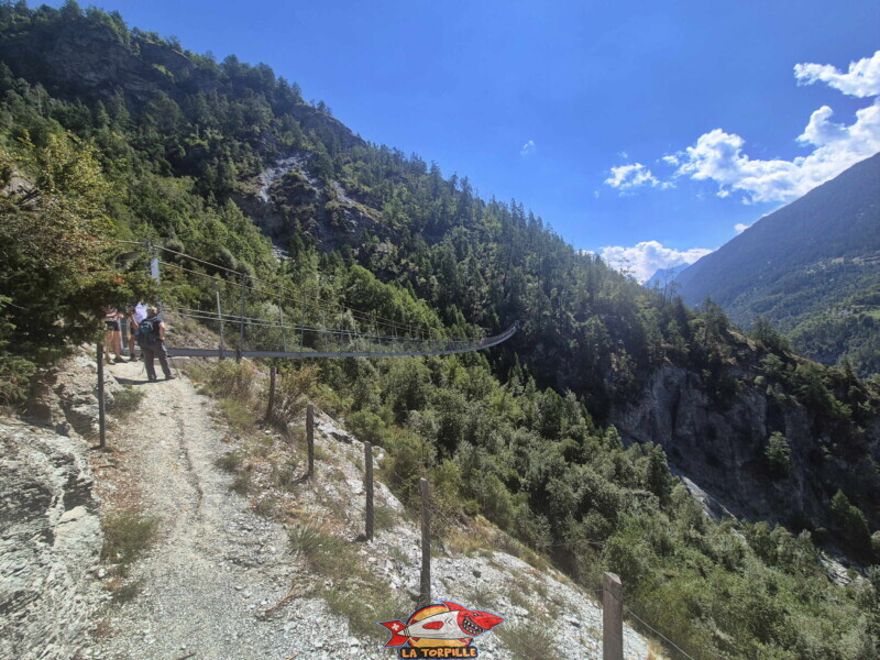 photo de la passerelle de la Grande Combe depuis l'extrémité nord.
