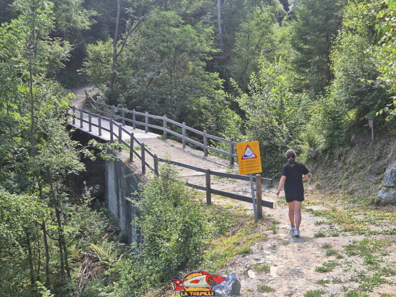 Le pont sur la Dixence. Un torrent qui remonte jusqu'au fameux barrage de la Grande-Dixence. Tour des Passerelles, Val d'Hérens. Le pont sur la Dixence. Un torrent qui remonte jusqu'au fameux barrage de la Grande-Dixence. Tour des Passerelles, Val d'Hérens.