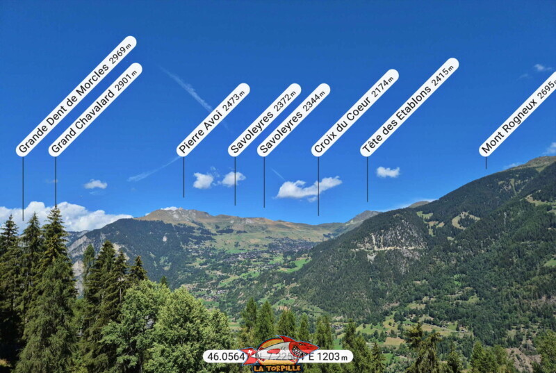 La vue direction nord vers Verbier. La vue direction nord vers Verbier.