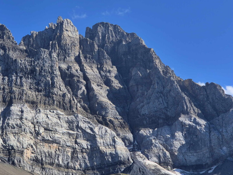 Les Doigts (3210 m) et la Haute Cime (3257 m), point culminant des Dents du Midi. Signal de Soi, Val-d'Illiez, Bas-Valais.
