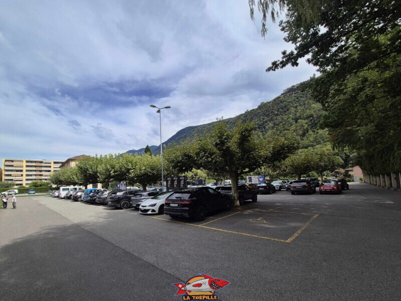 Le parking de la Fondation Gianadda.