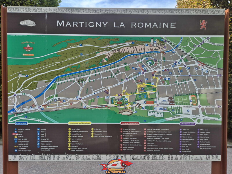 Un plan des monuments romains à Martigny.