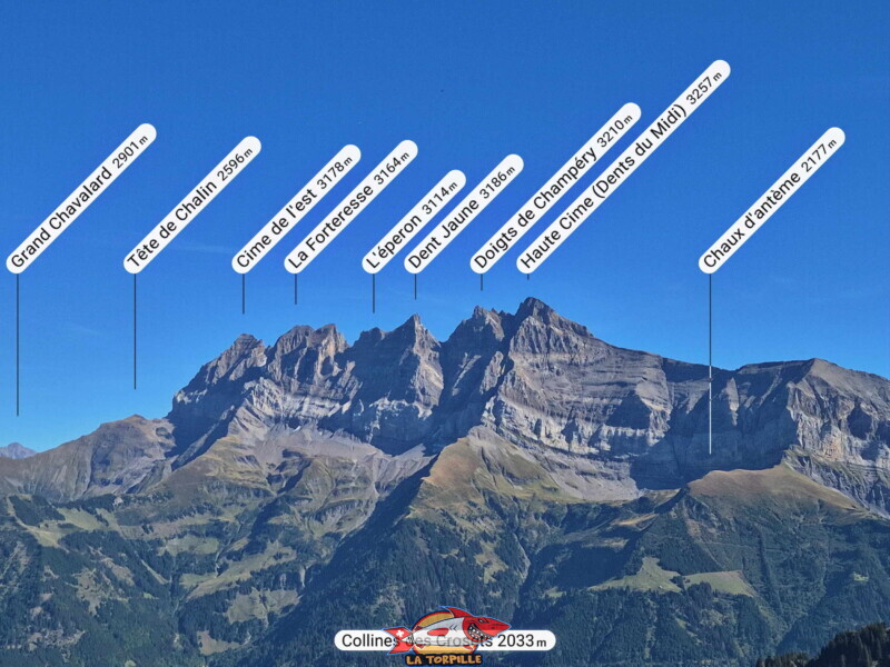 La vue direction est depuis la colline des Corsets. Les Dents du Midi ! La vue direction est depuis la colline des Corsets. Les Dents du Midi !
