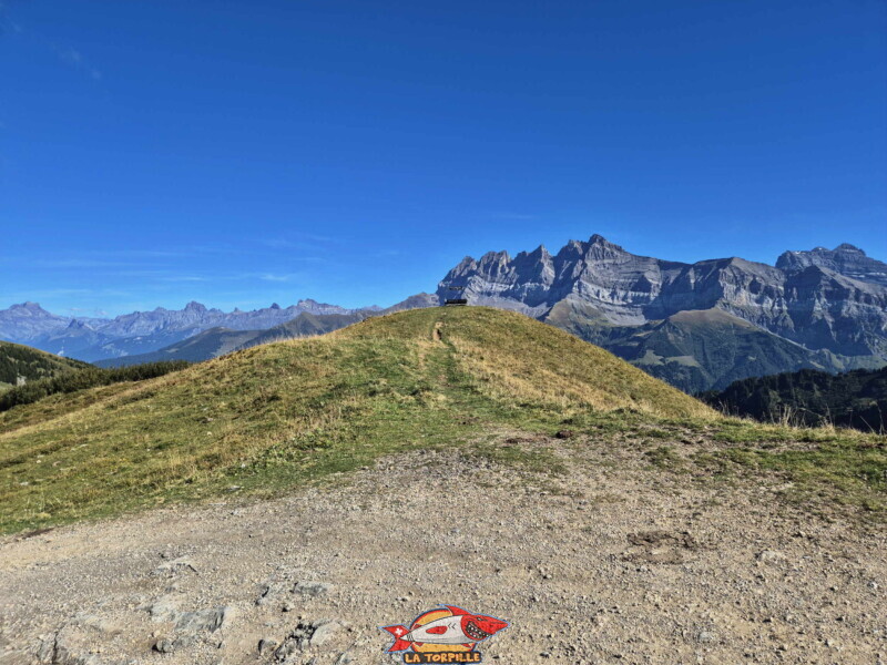 Le magnifique point de vue au sommet de la colline des Crosets. Le magnifique point de vue au sommet de la colline des Crosets.