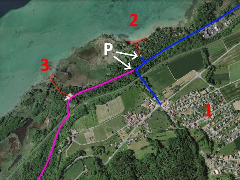 Le plan des deux petites plages de Font.